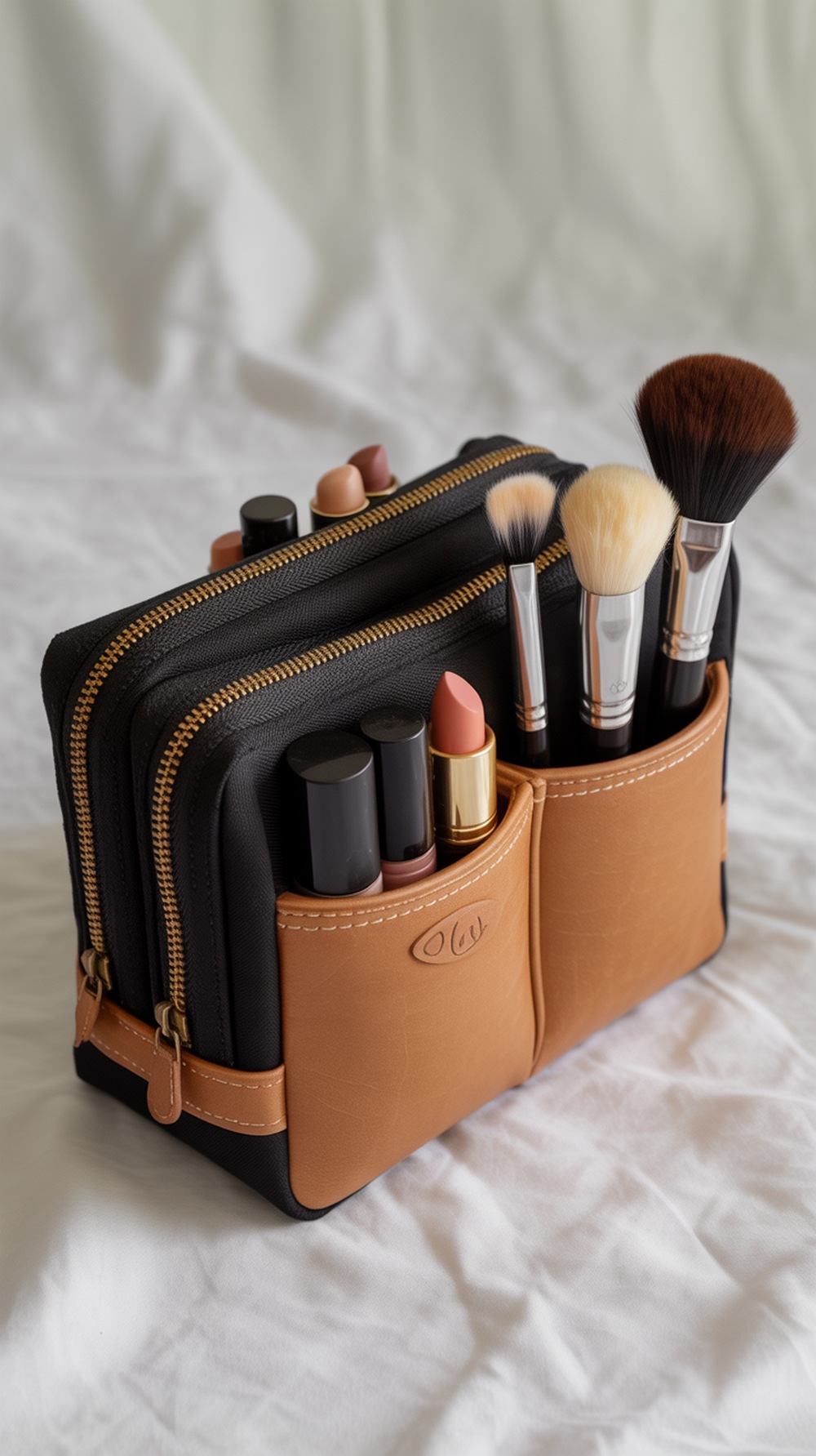 Pouch with Separate Brush Compartment