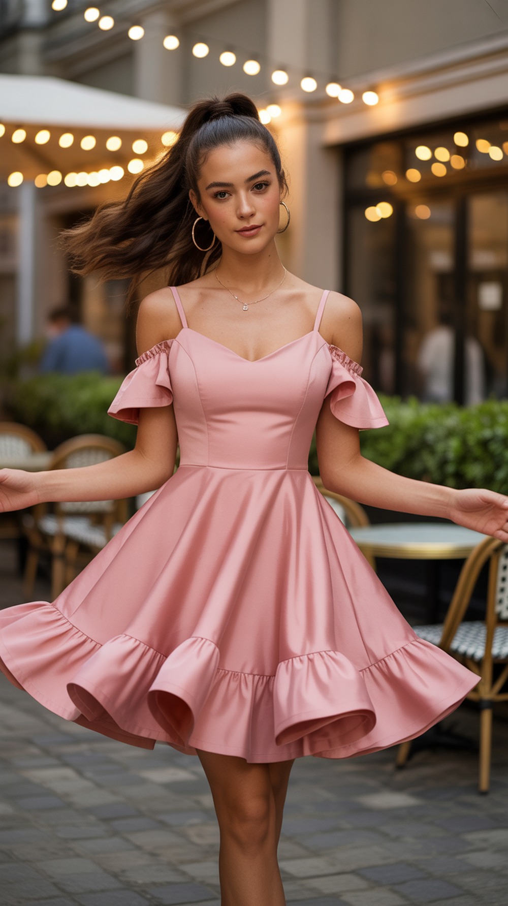 Ruffle Hem Off Shoulder Homecoming Dress