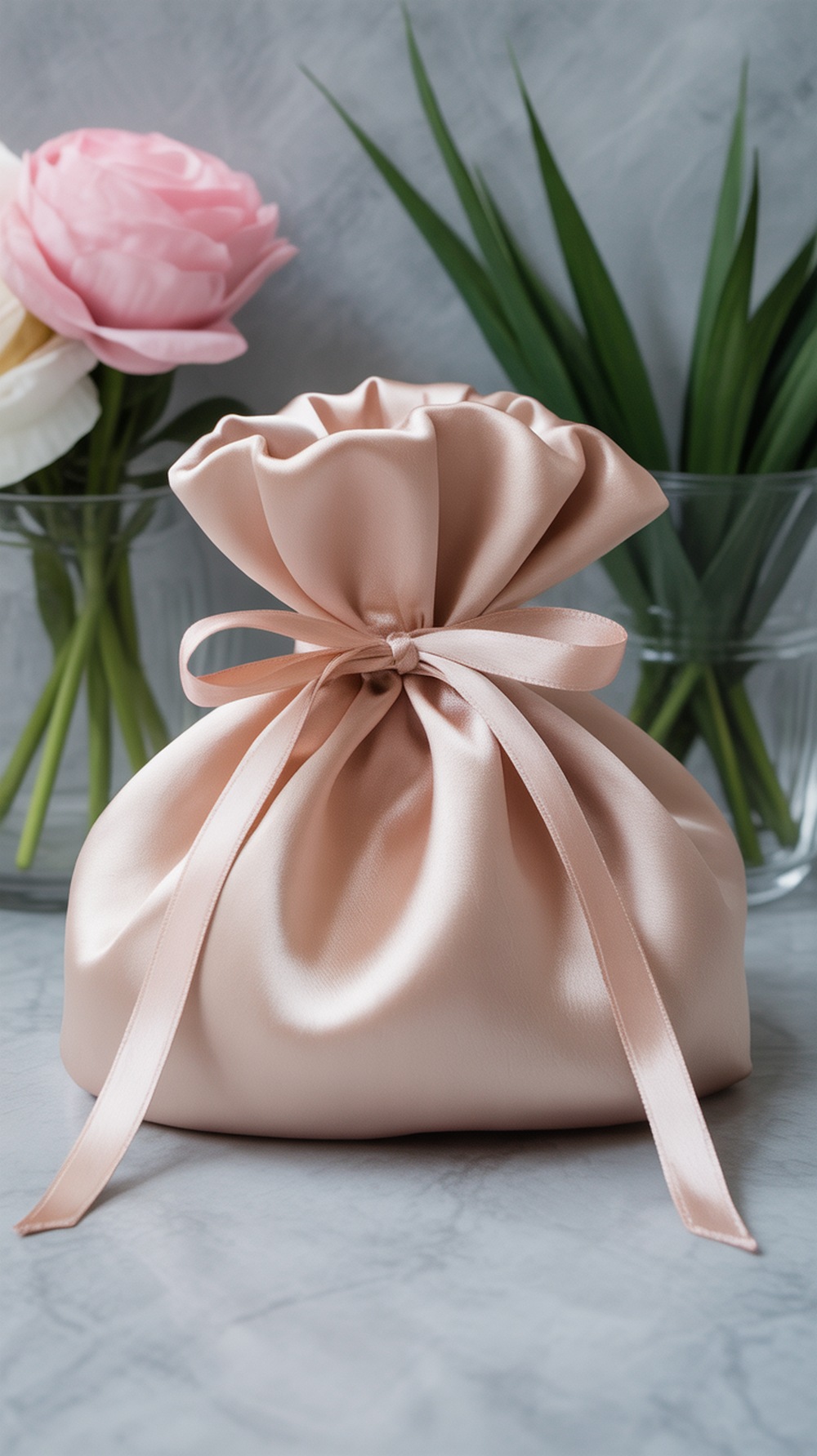 Satin Silk Drawstring Makeup Bag