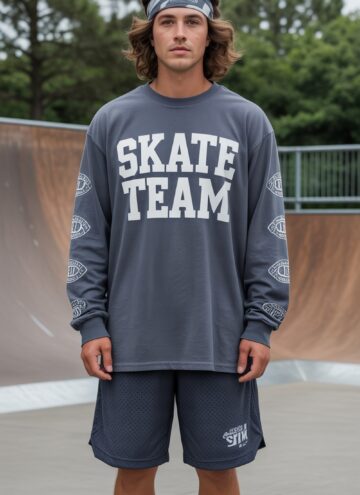 Skate Team Long Sleeve with Gym Shorts Skate Outfit