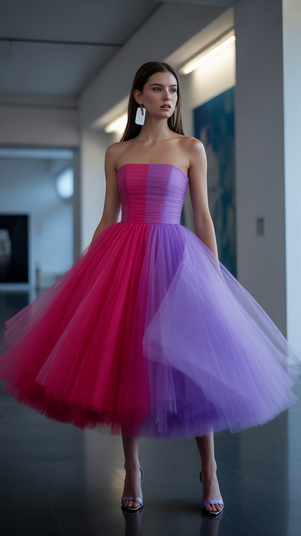 Strapless Color Gradient Homecoming Dress