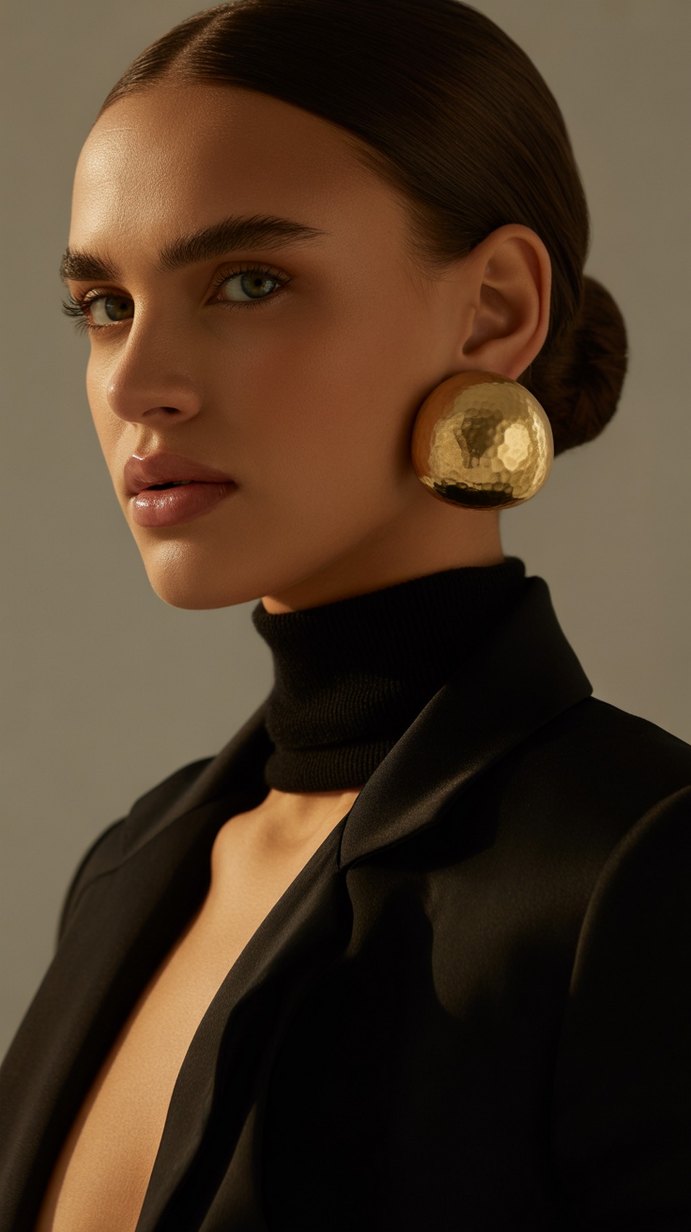 Textured Dome Gold Earrings