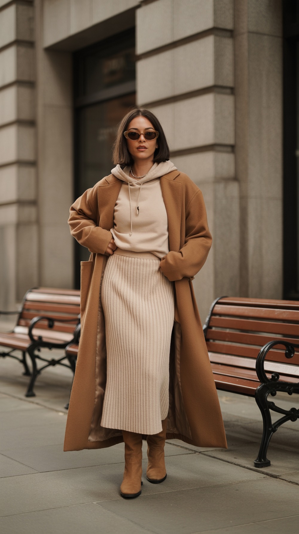 Textured Layers and Over the Knee Boots Outfit Ideas