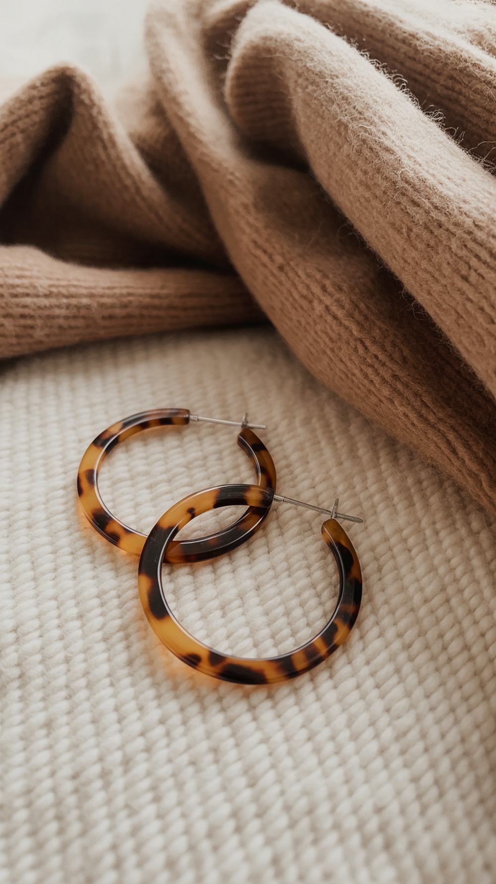 Tortoise Shell Hoop Earrings