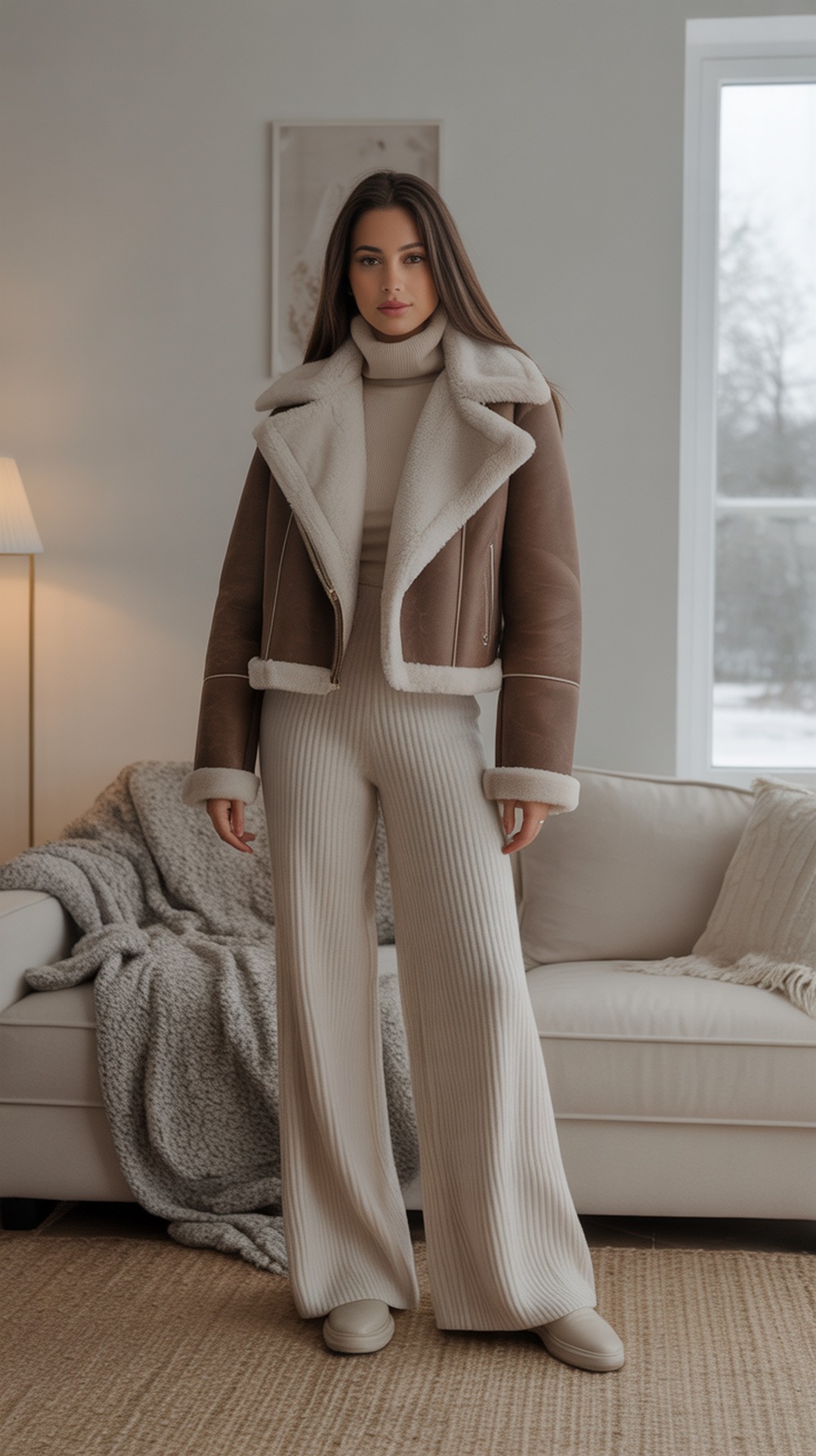 Transitional Looks Featuring Light Shearling Jackets