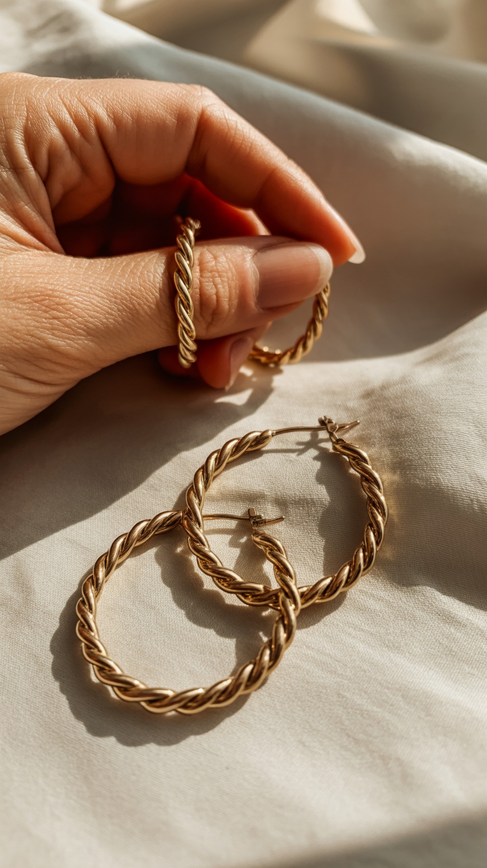 Twisted Rope Hoop Earrings