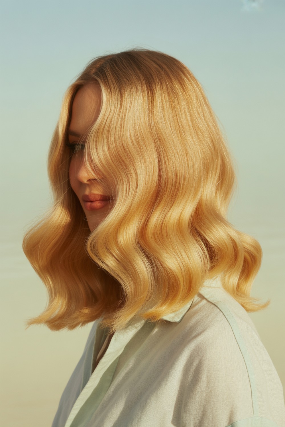 Beachy Wave Polish Glossy Butter Blonde Hairstyle Trend