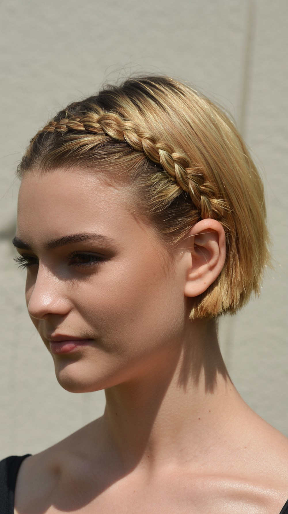 Braided Headband Accent Formal Hairstyle