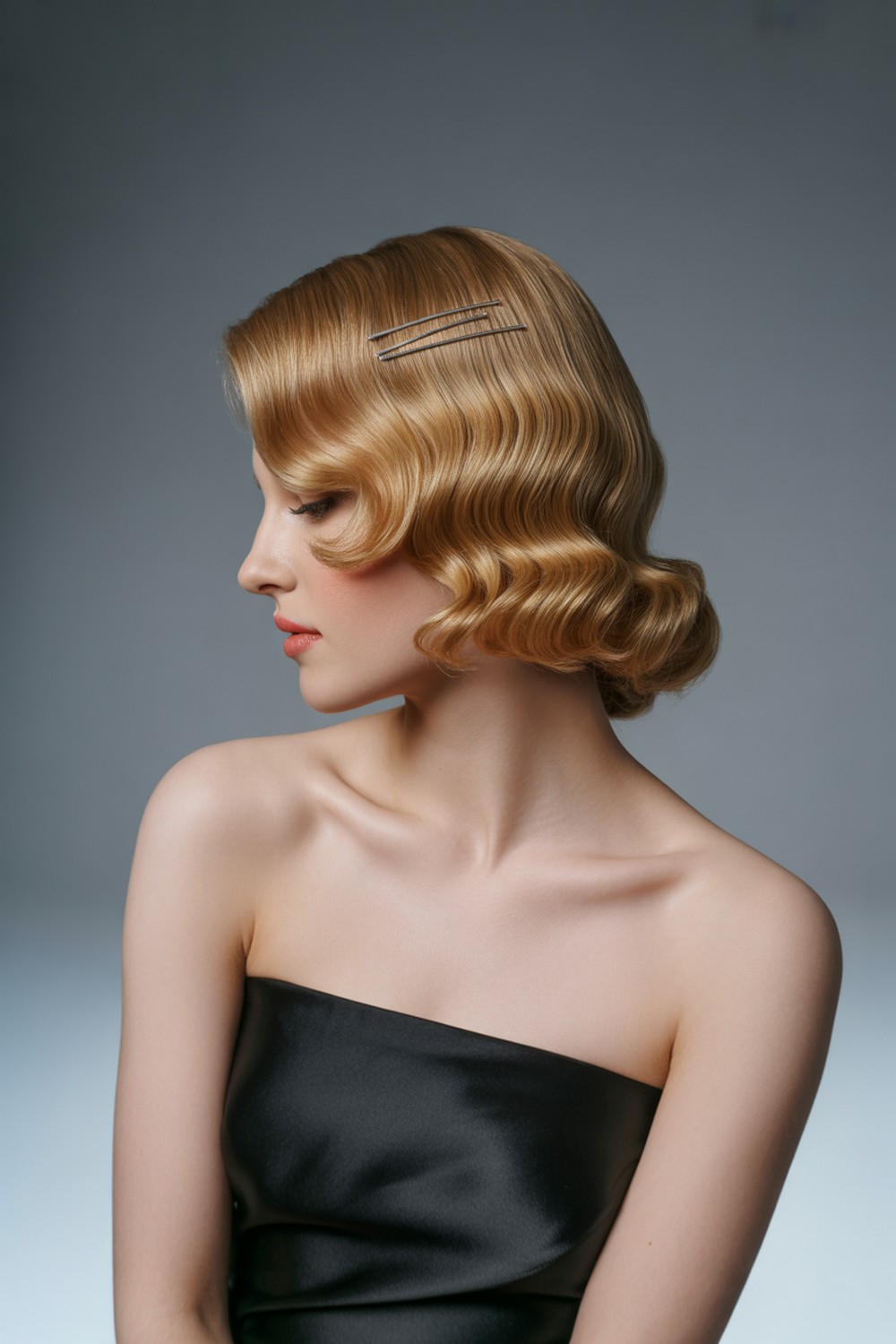Classic Hollywood Romantic Curls with Side Sweep Hairstyles