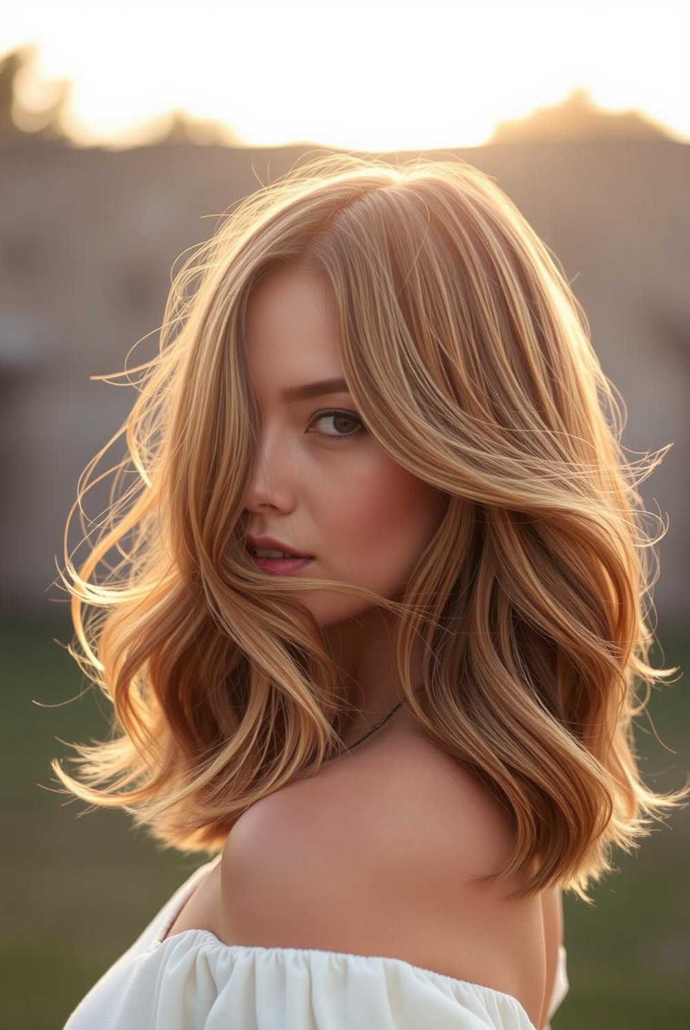 Collarbone Italian bob hairstyle