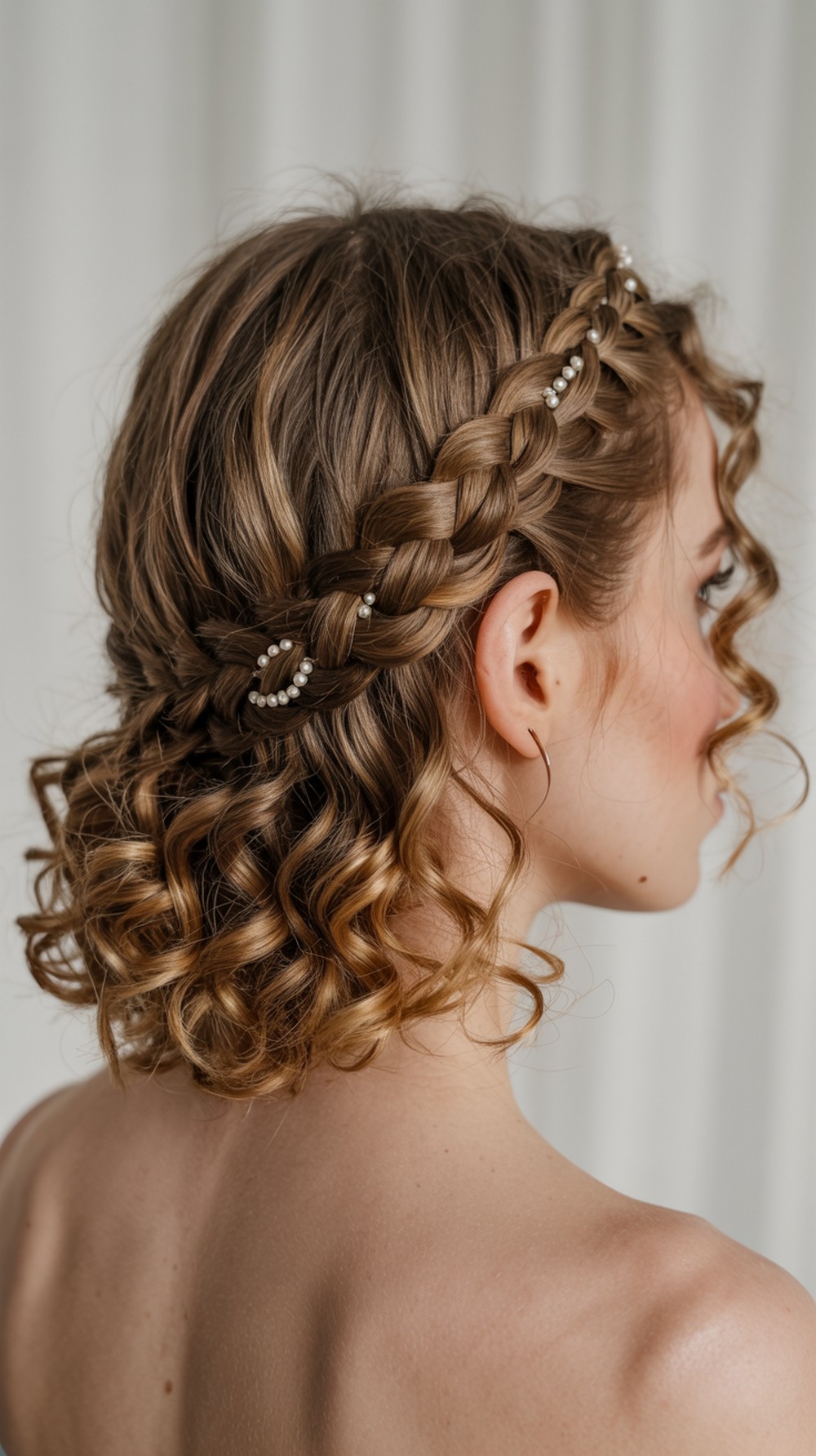 Crown Braid Accent Prom Hairstyle