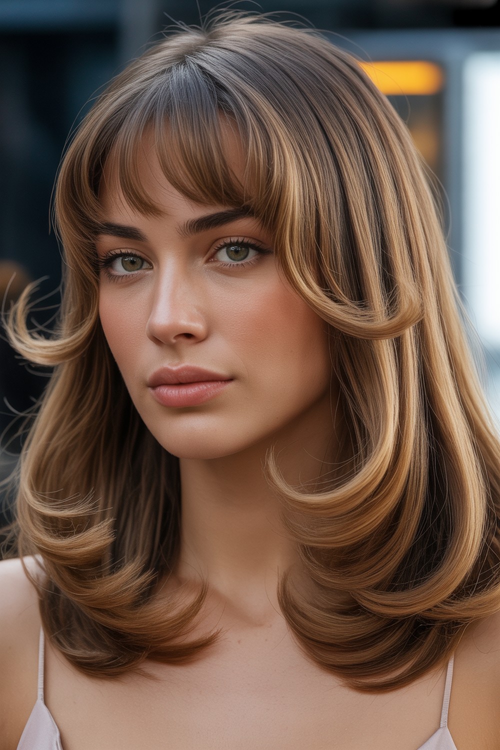 Curtain Bangs Bombshell Blowout