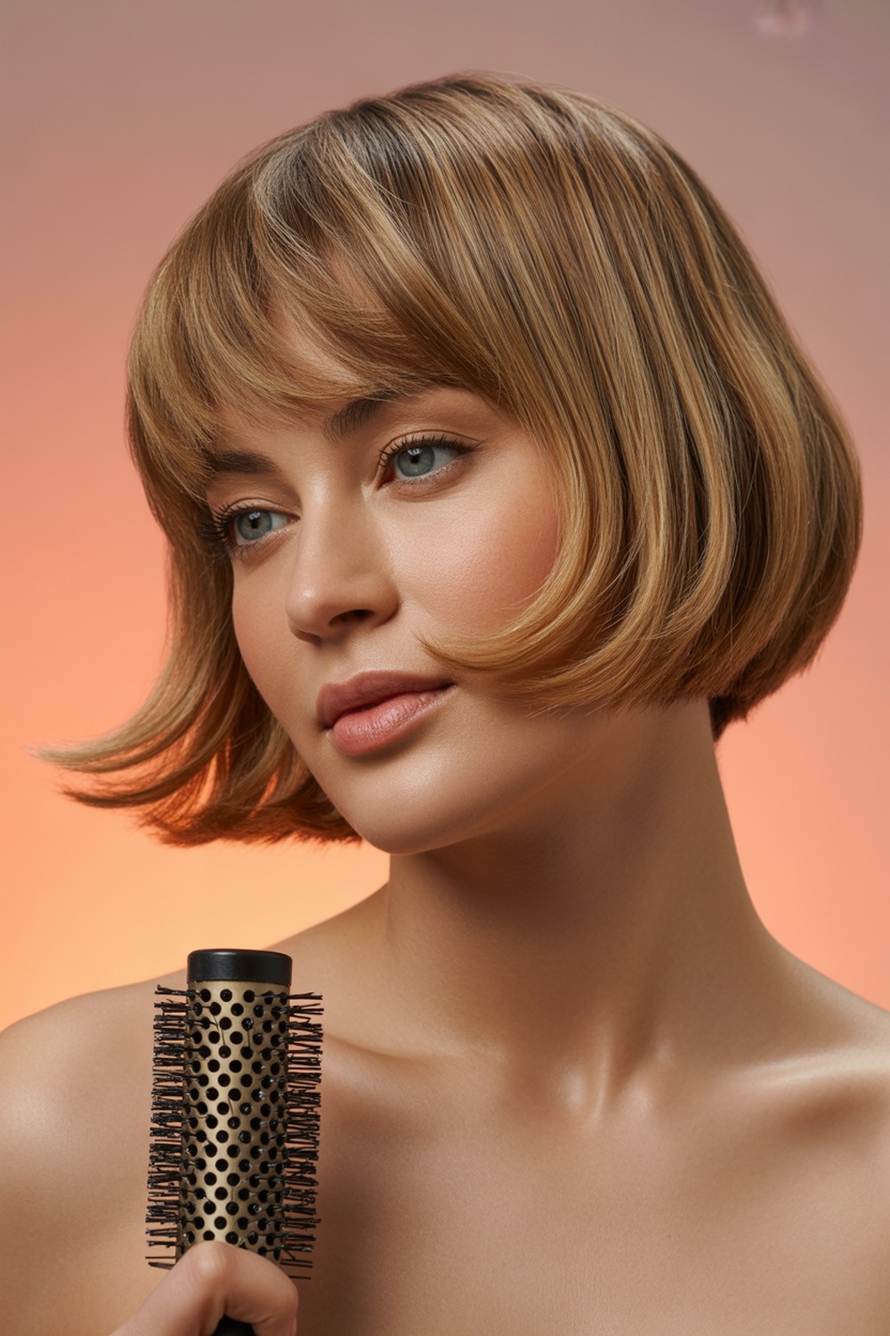 Curved Under Short Bob with Wispy Bangs