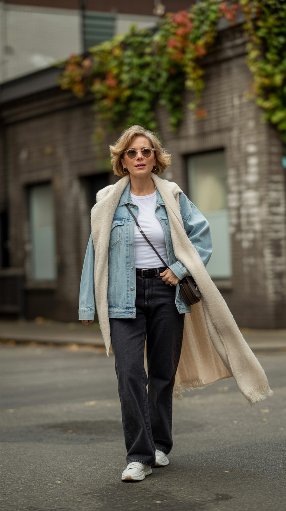 Double Denim + Cozy Scarf