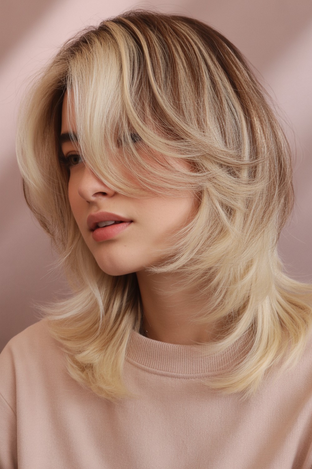 Face Framing Layers Glossy Butter Blonde Hairstyle Trend