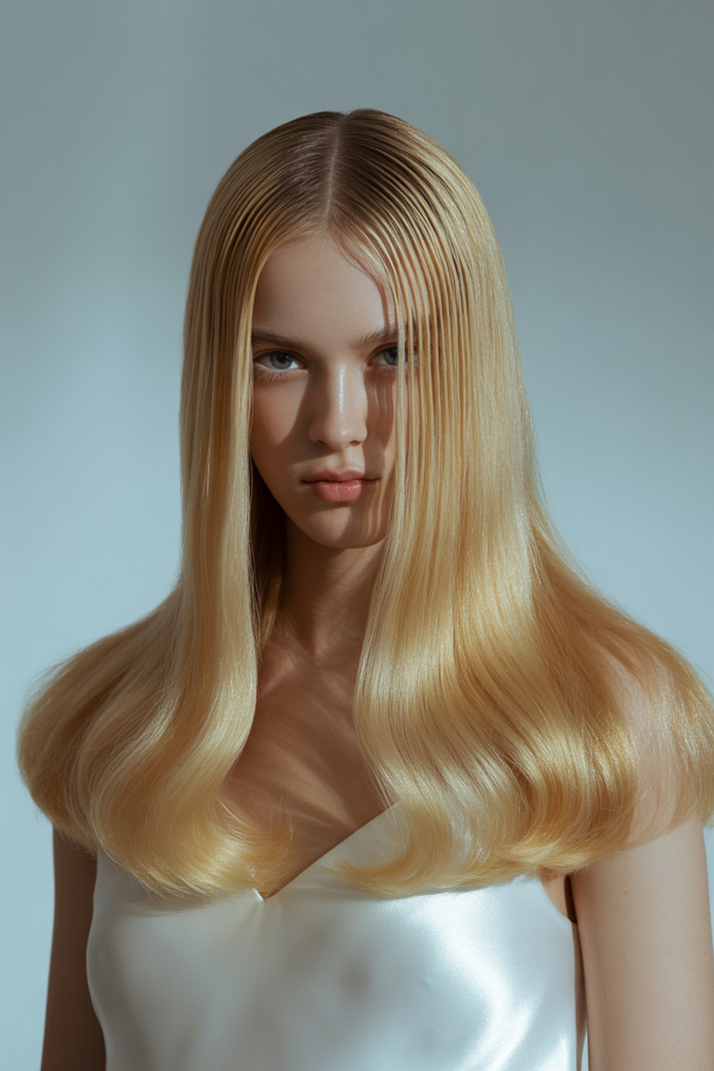 Glass Gloss Blowout Glossy Butter Blonde Hairstyle Trend