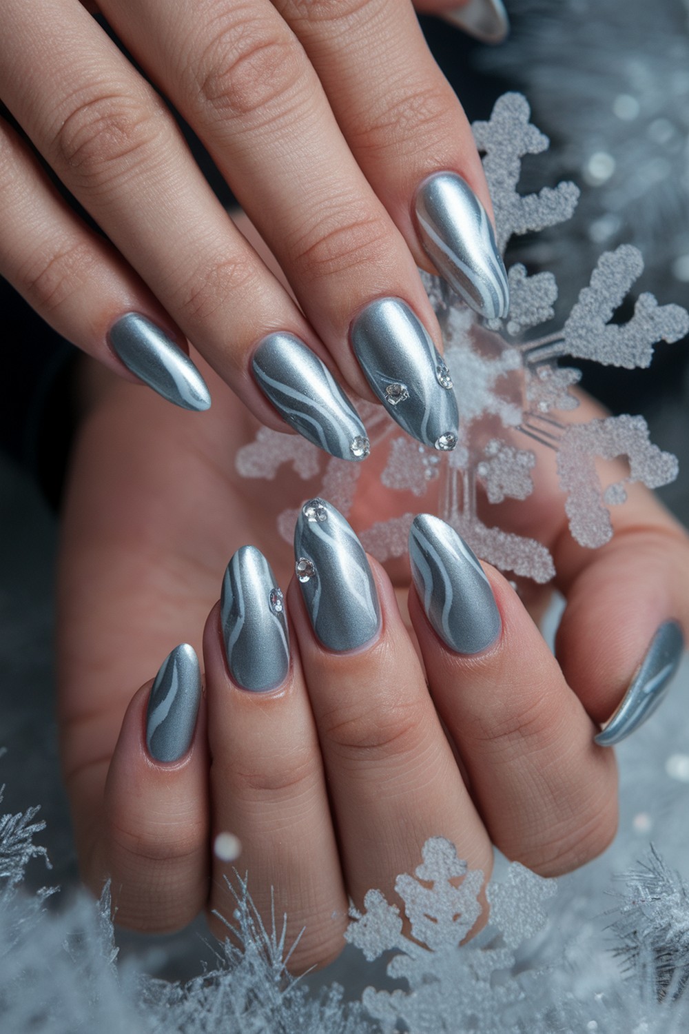 Icy Silver Swirls