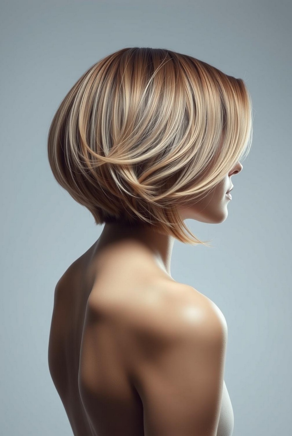 Italian bob hairstyle with flipped ends