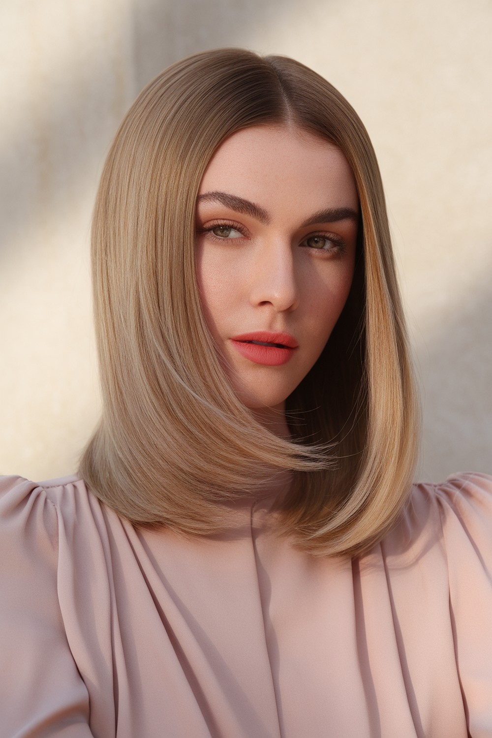 Long Collarbone Lob with Subtle Face Framing
