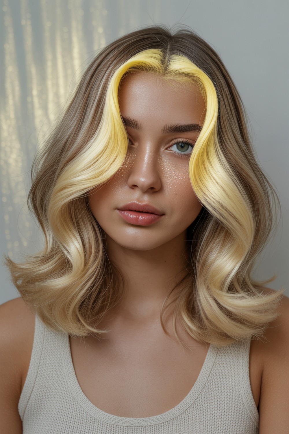 Money Piece Pop Glossy Butter Blonde Hairstyle Trend