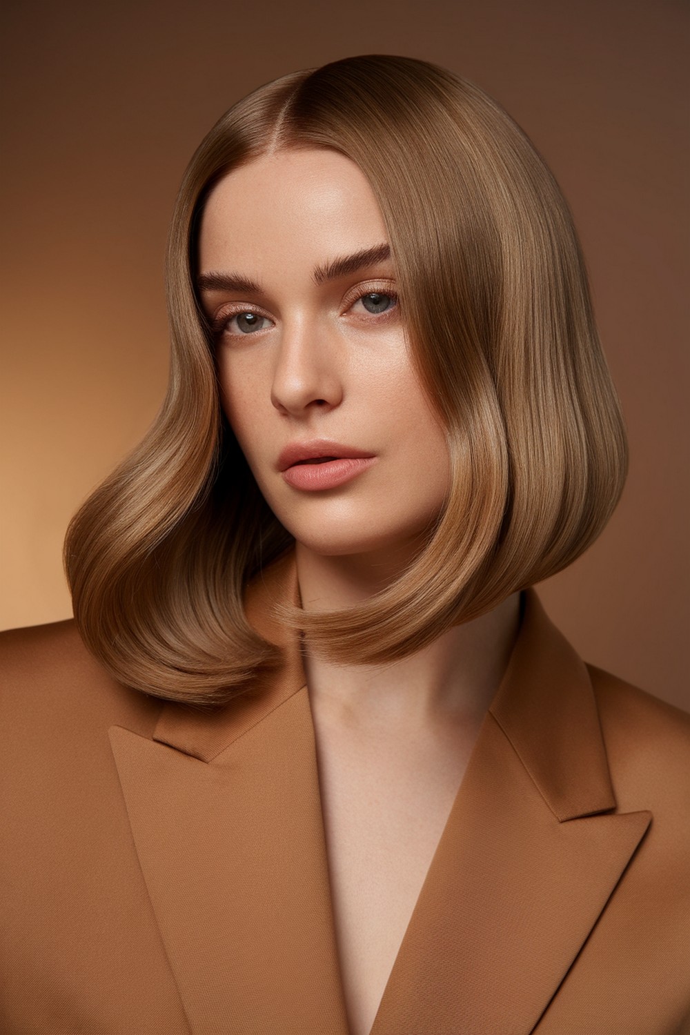 Polished Lob with Subtle Sheen and Anti Frizz