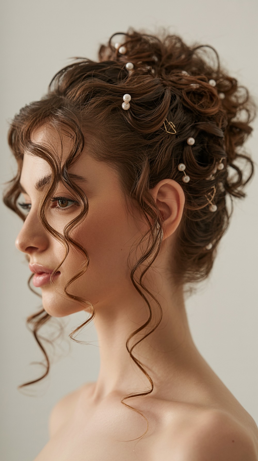 Romantic Curly Tendrils Updo Prom Hairstyle