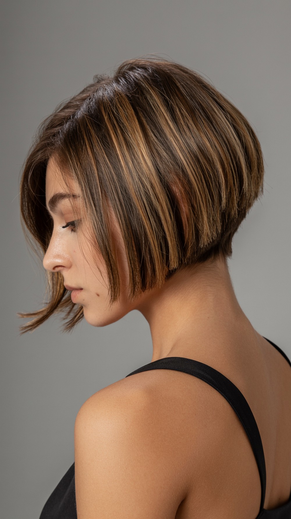 Short French Bob Hairstyles with Stacked Nape