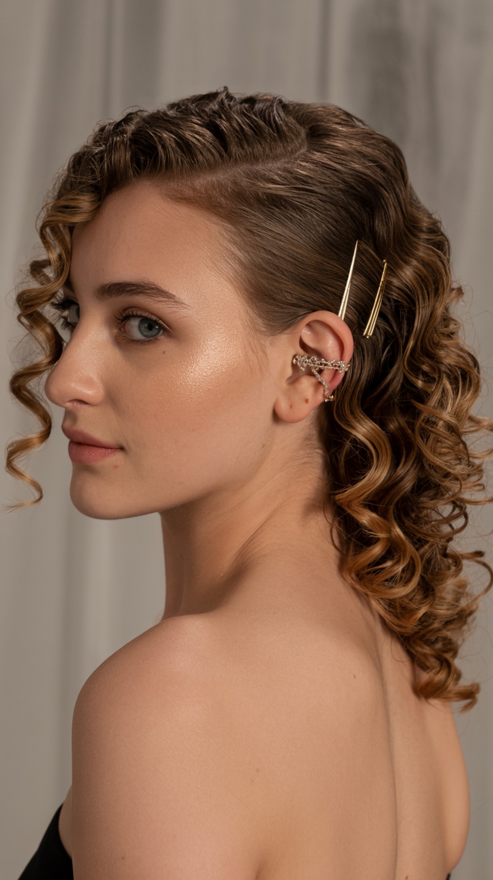 Side Swept Glam Prom Hairstyle