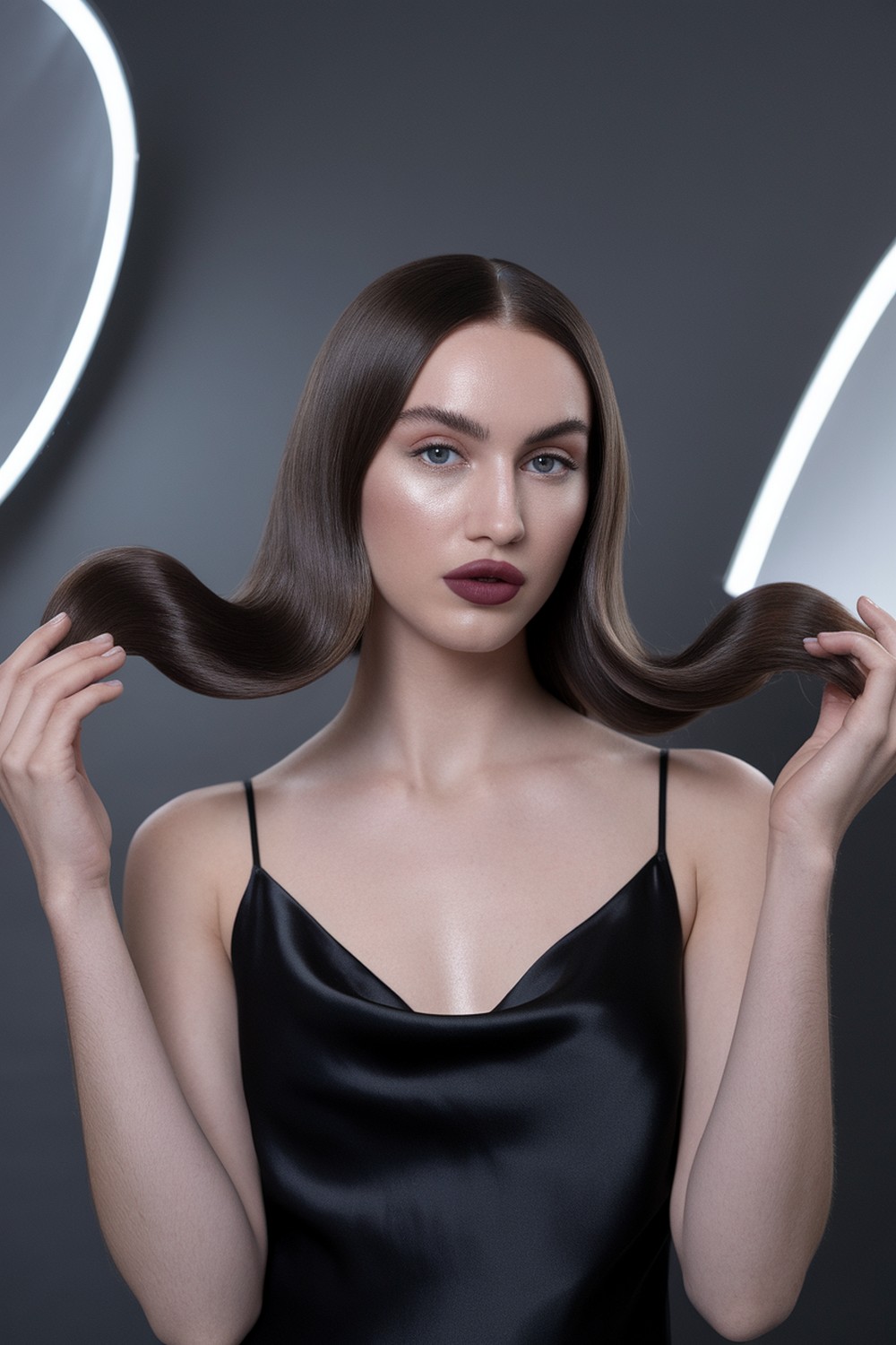 Sleek Lob with Minimal S Bend Texture