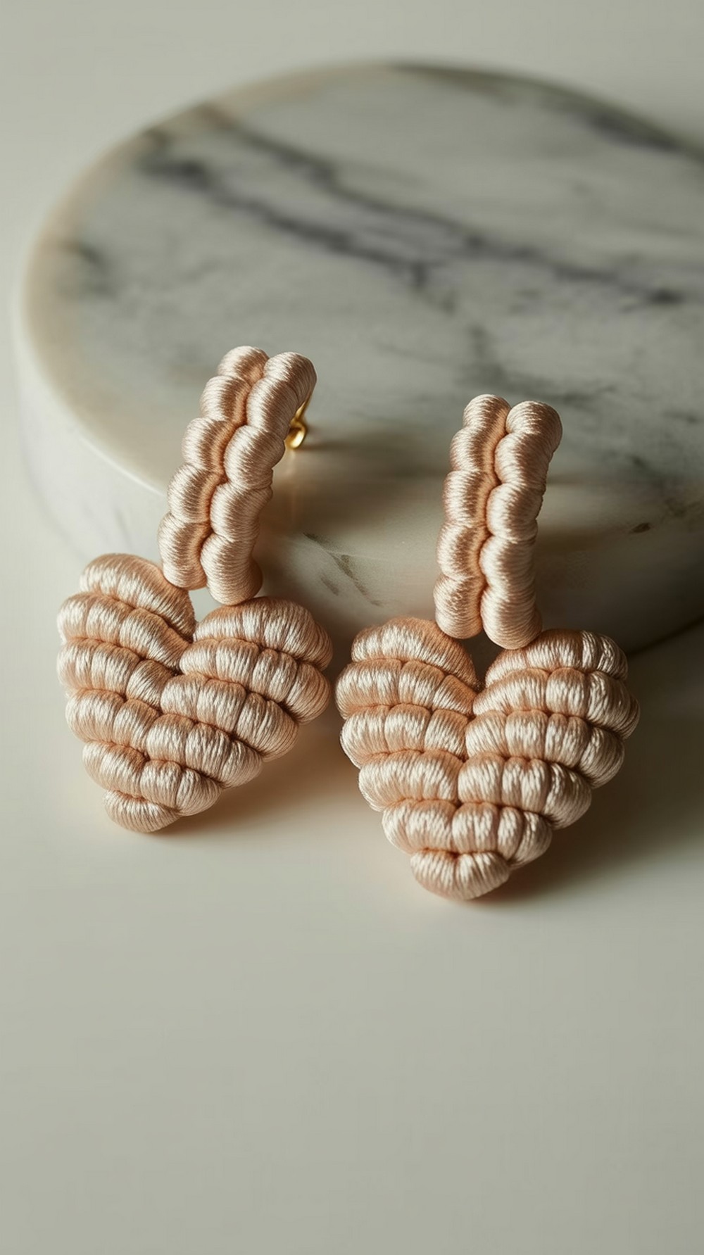 Textured Puff Stitch Hearts