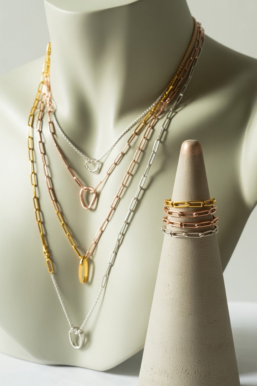 Tri Color Layered Mixed Metal Jewelry