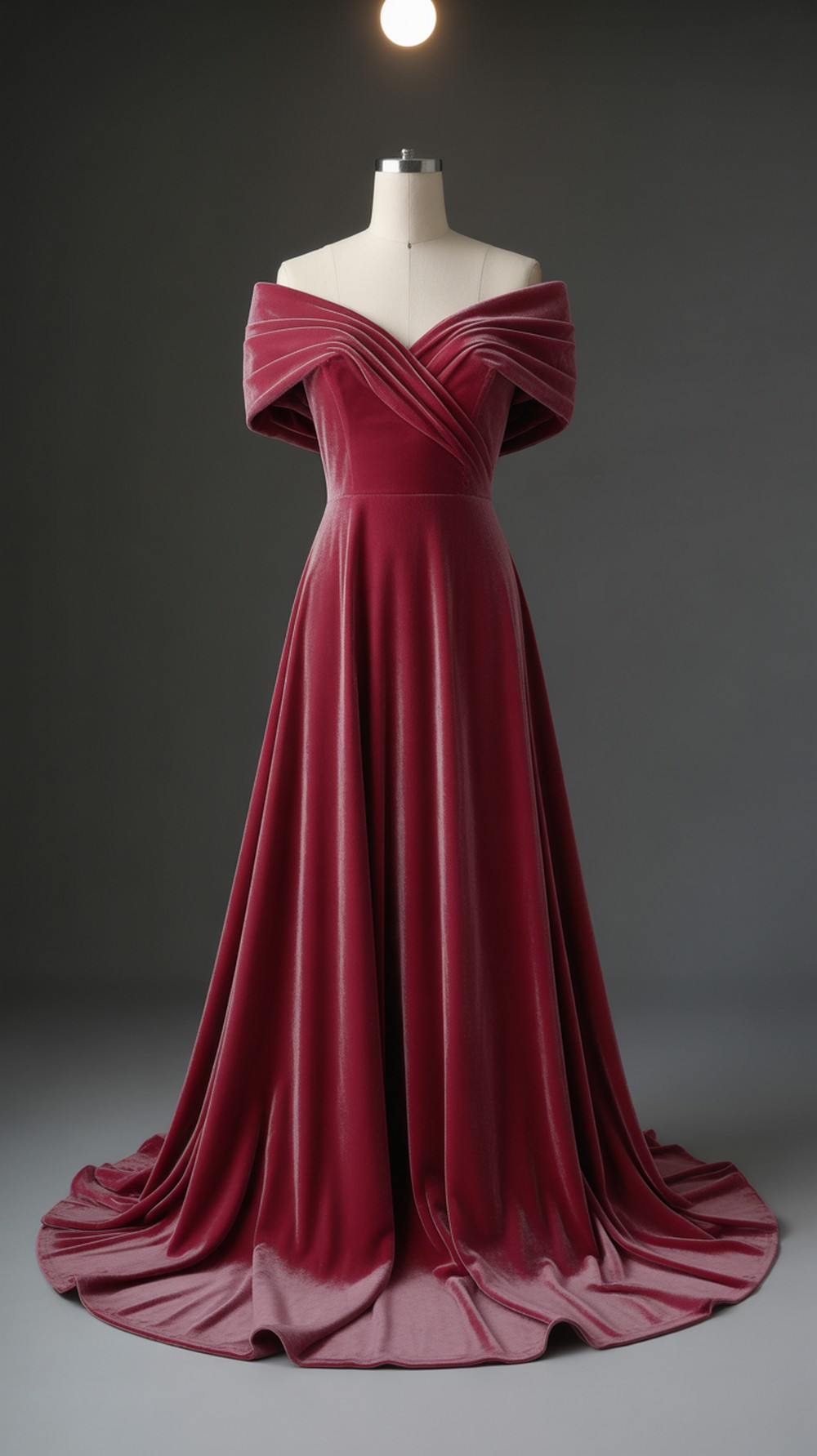 Velvet Off Shoulder Gown