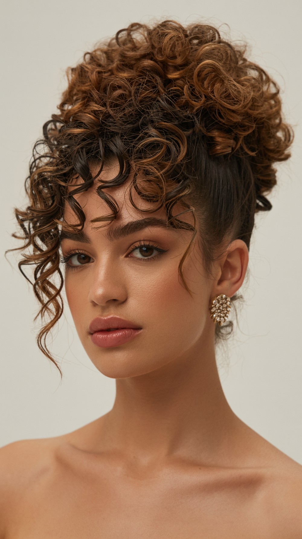 Voluminous Curly High Puff Prom Hairstyle