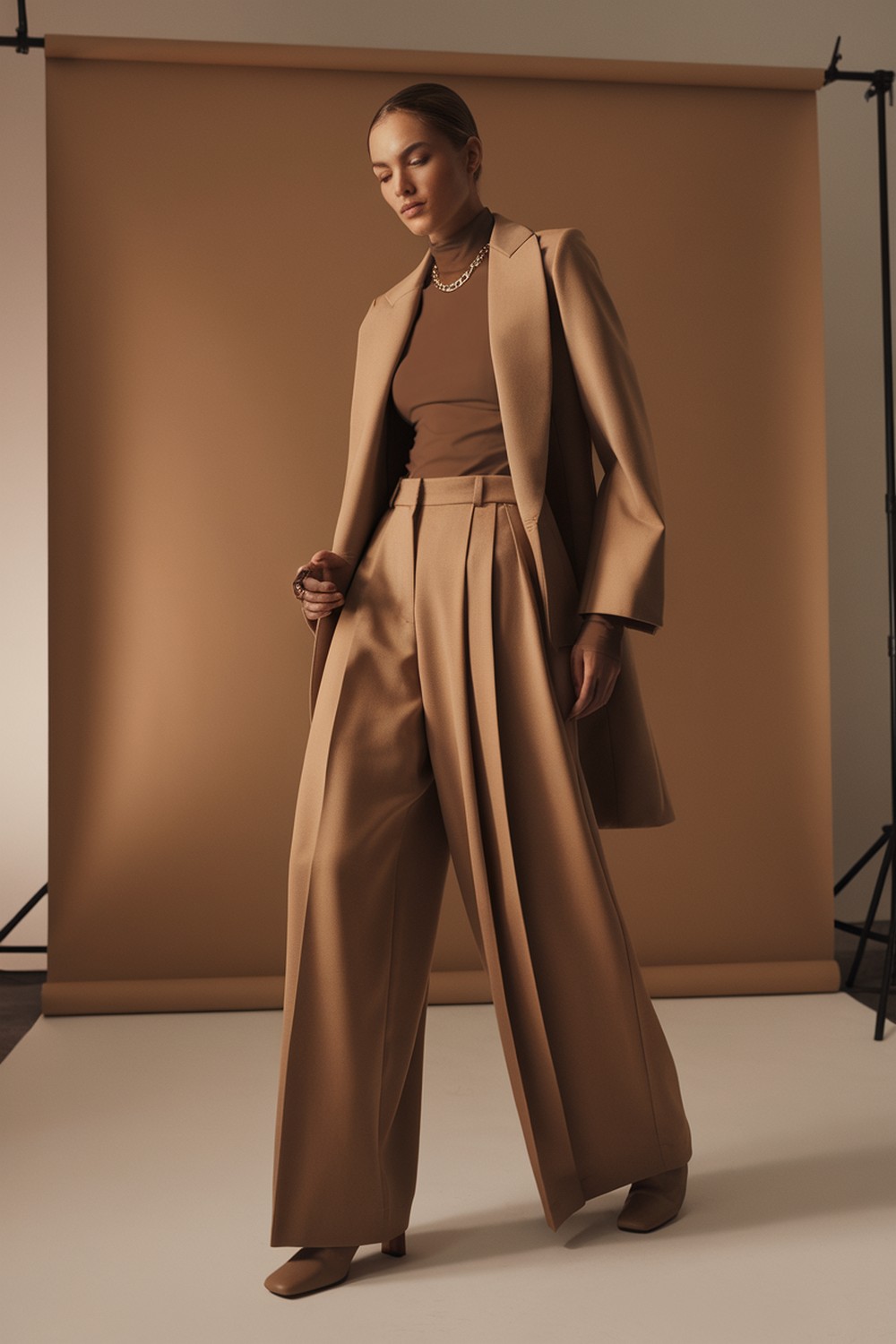 Wide Leg Trousers and a Fitted Turtleneck