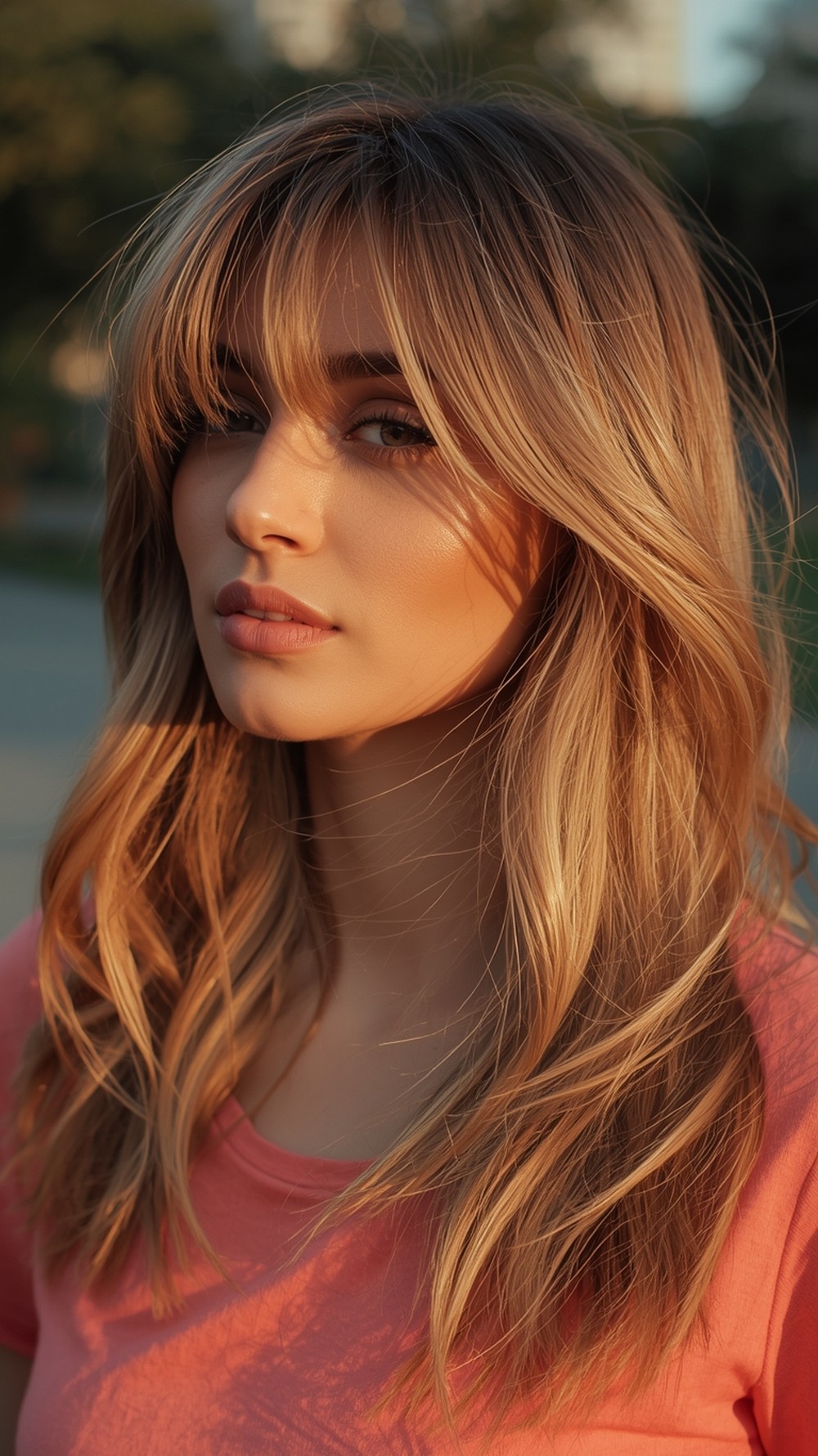 Airy Side Swept Fringe