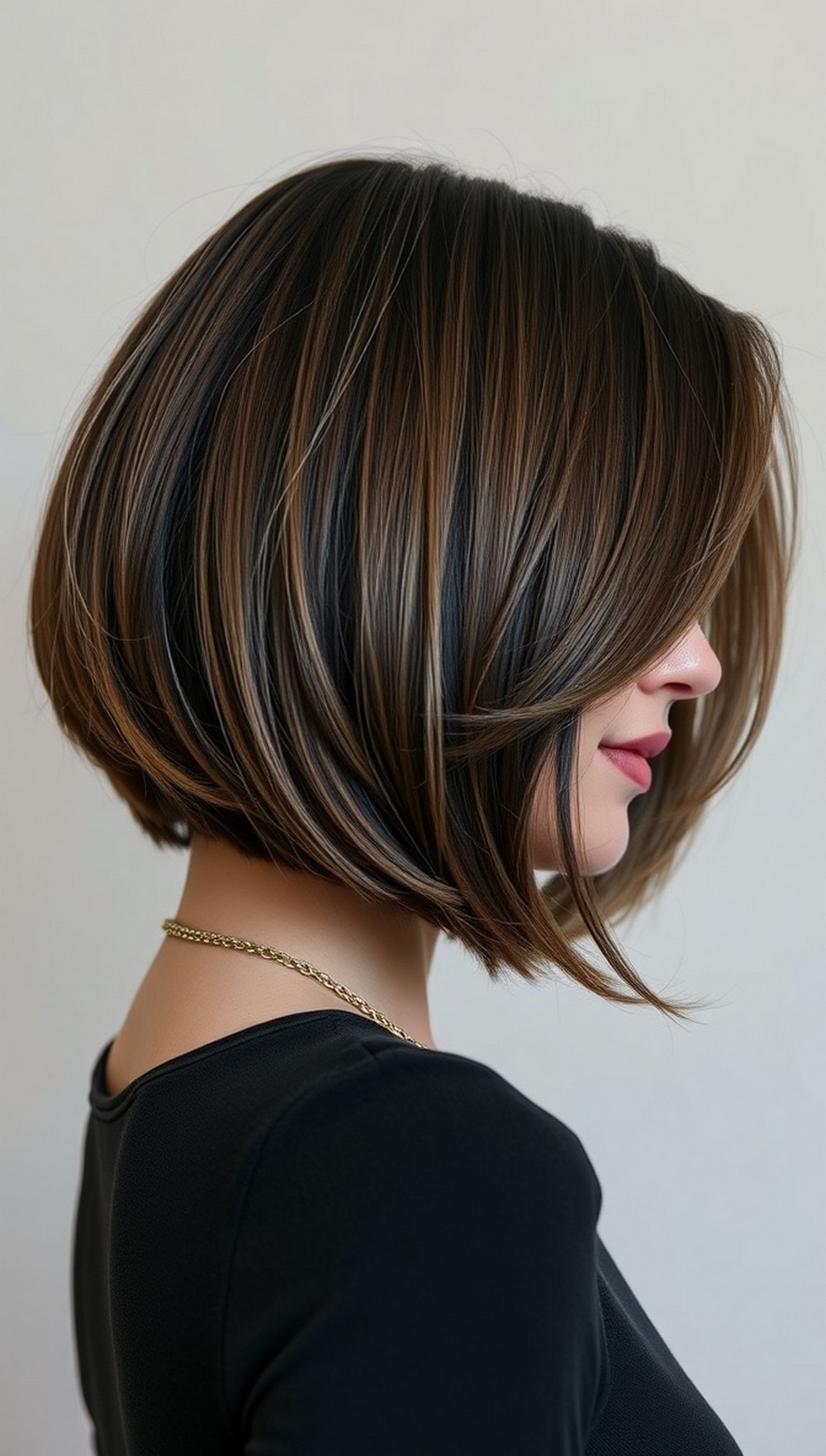 Angled Baroque Bob with Under Curve and Cheek Lift