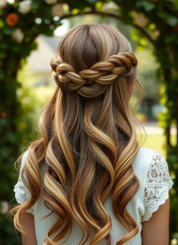 Boho Half Up Braid with Floating Curtain Bangs
