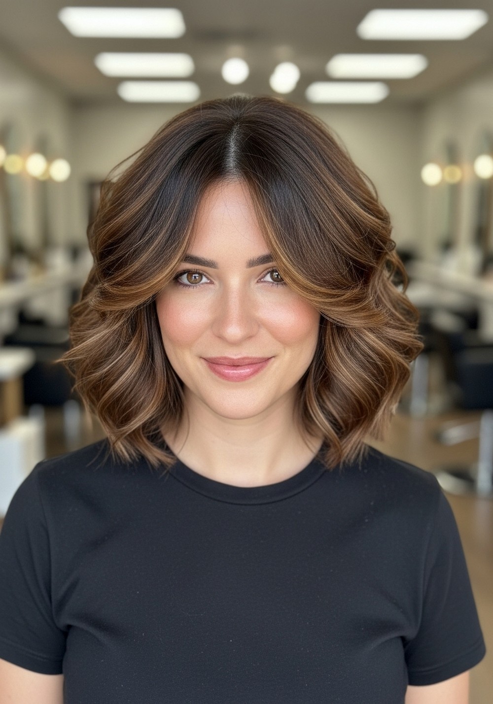 Cheekbone Curly Bob with Layers
