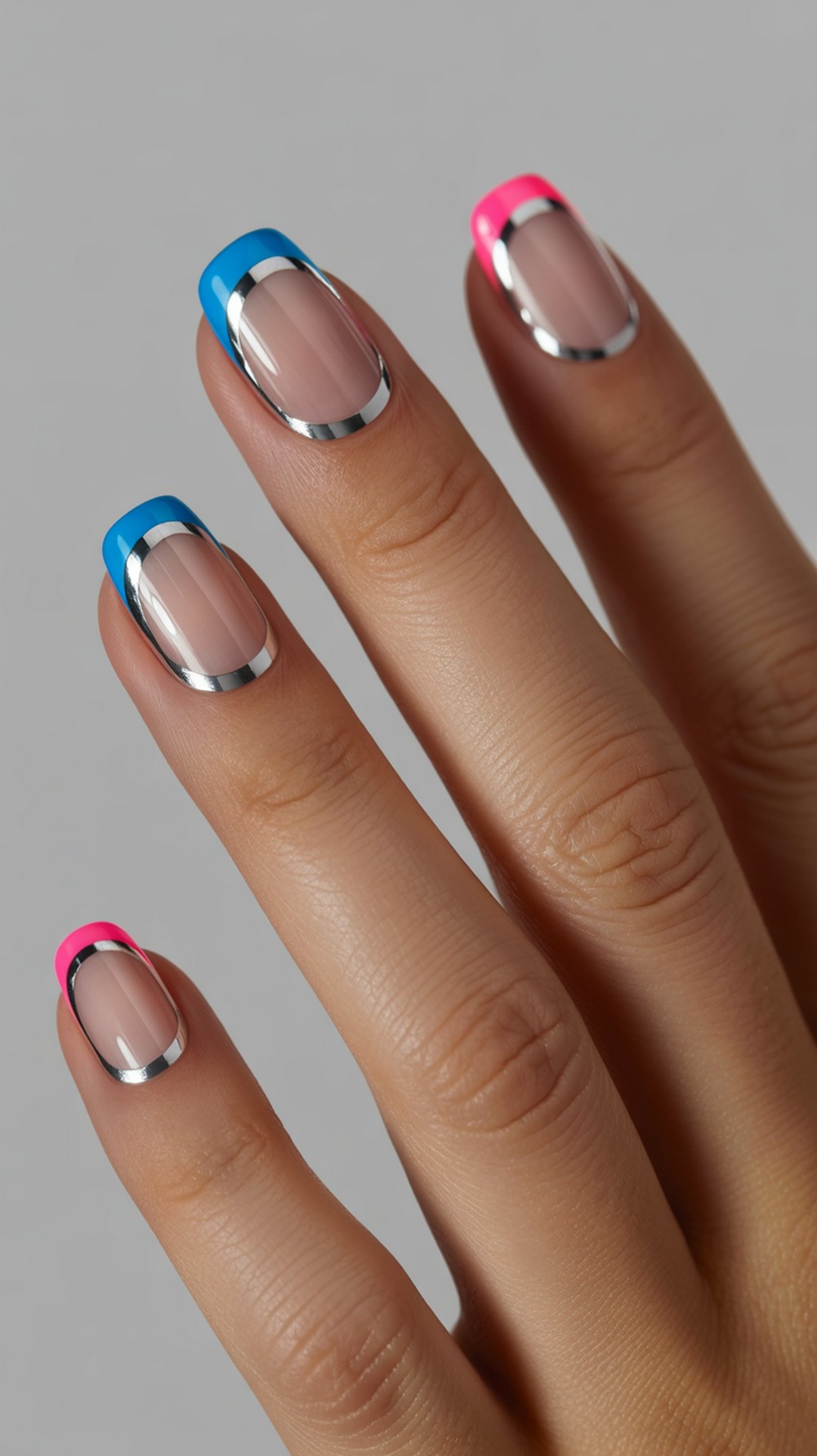 Chrome Outlined Neon French