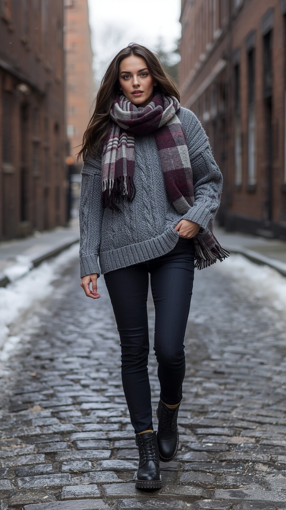 Chunky Cable + Straight Jeans