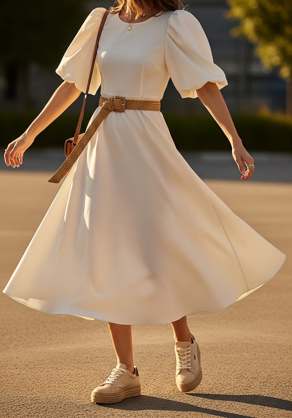 Cottagecore Puff Sleeve + Low Platform Sneaks