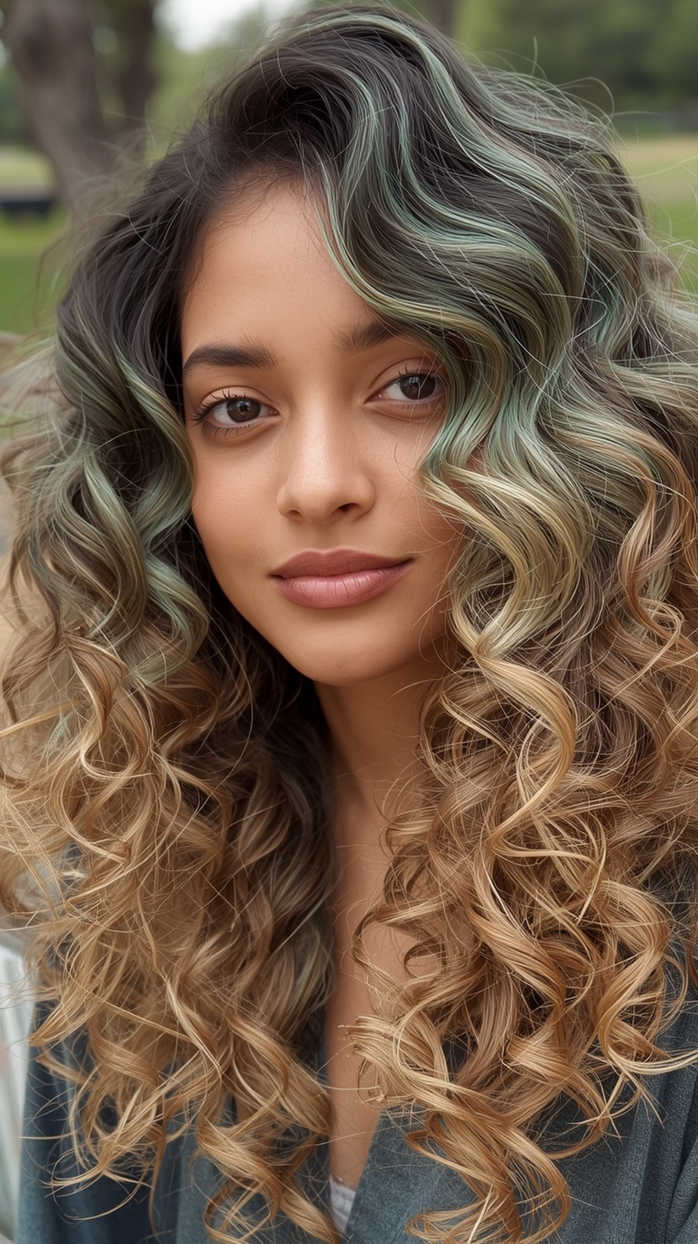 Curly to Wavy Tousled Beach Waves with Coil Safe Balayage