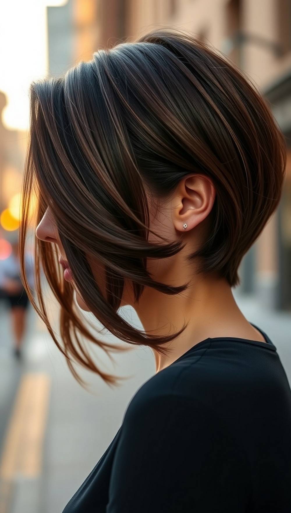 Deep Side Part Swoop with Soft Ribboned Face Pieces