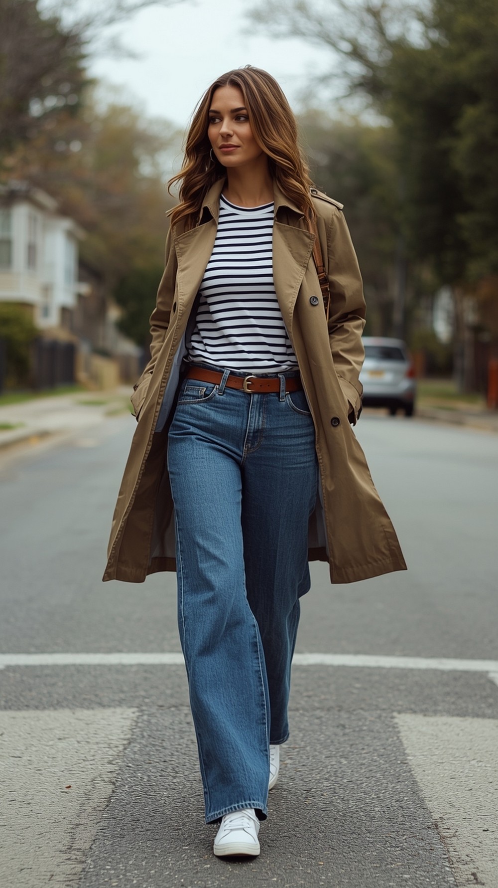 Denim Wide Legs, Classic Khaki Trench