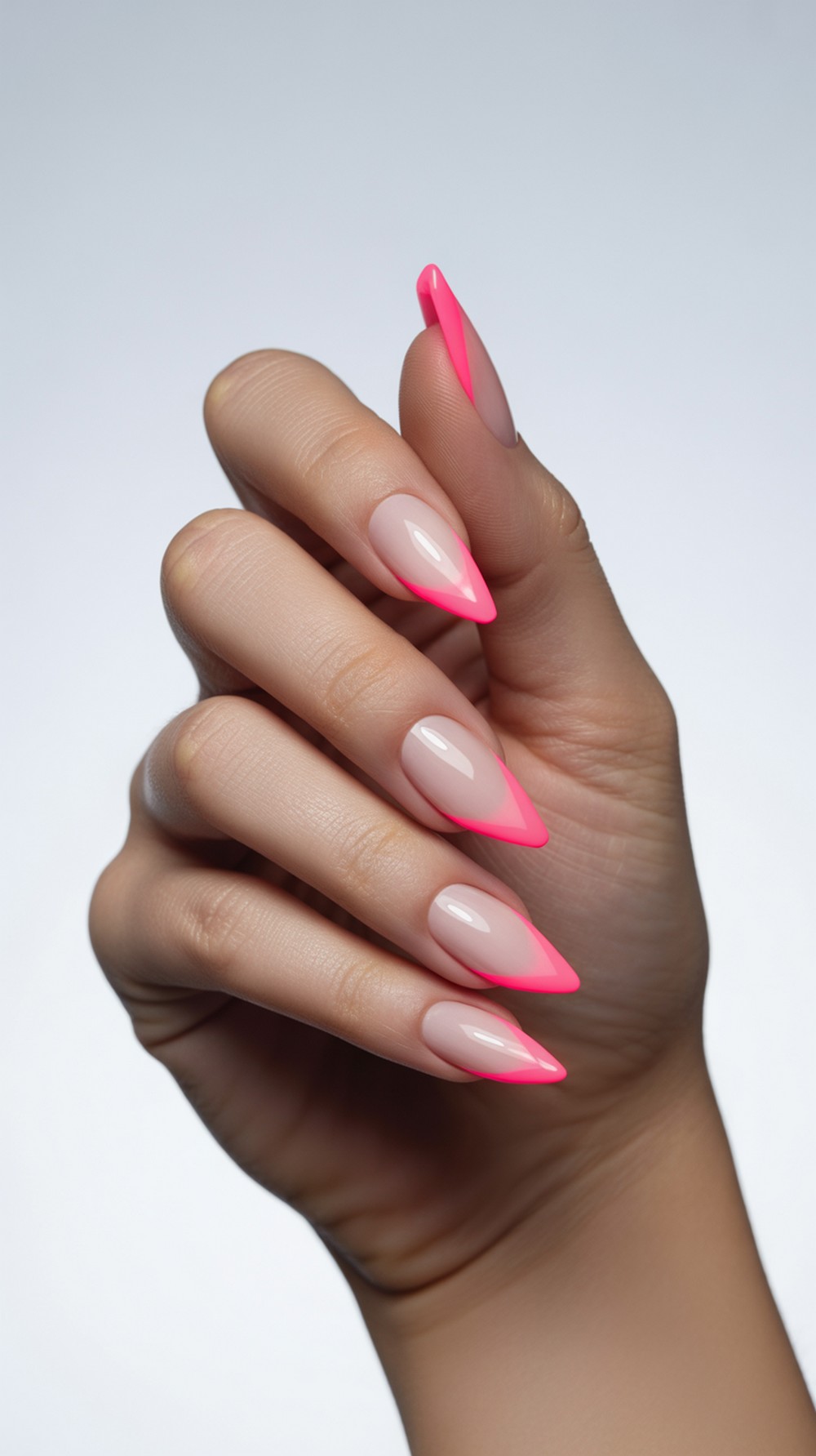 Geometric Angled Neon French