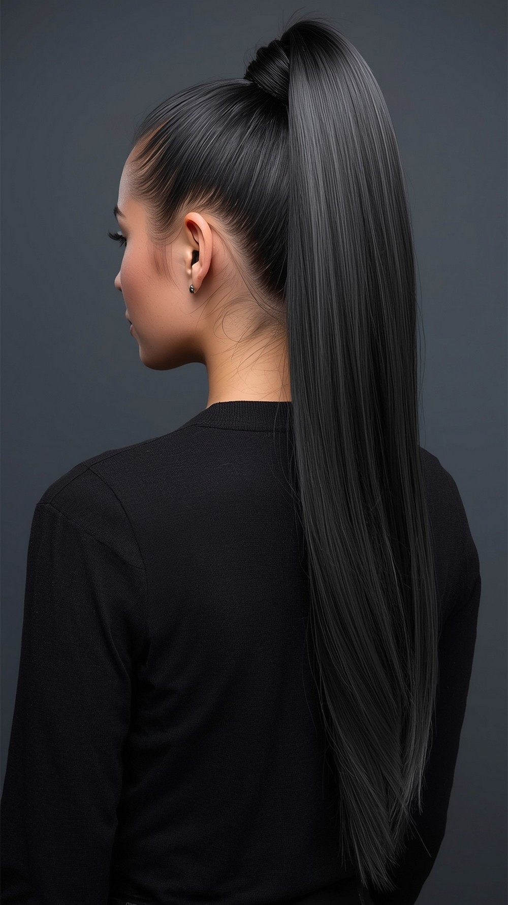 High Pony with Invisible Weft