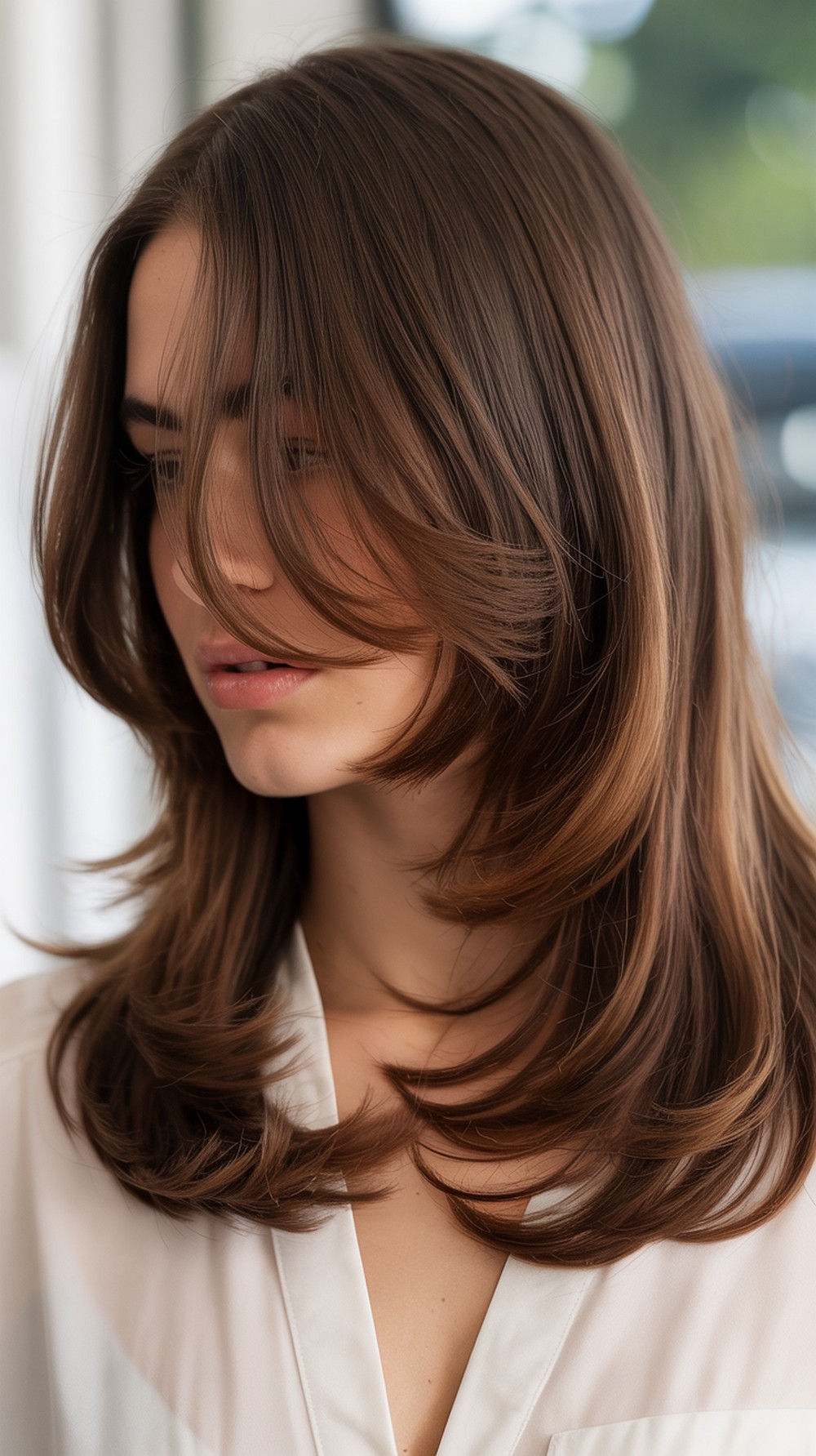 Invisible Long Glossy Mocha Brunette Layers