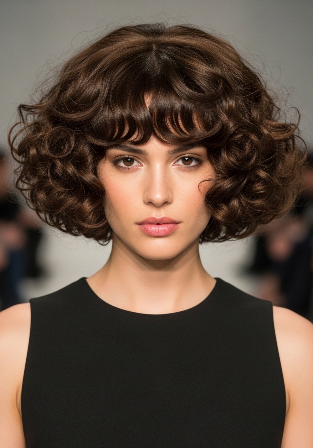 Layered Ringlet Bob with Volume