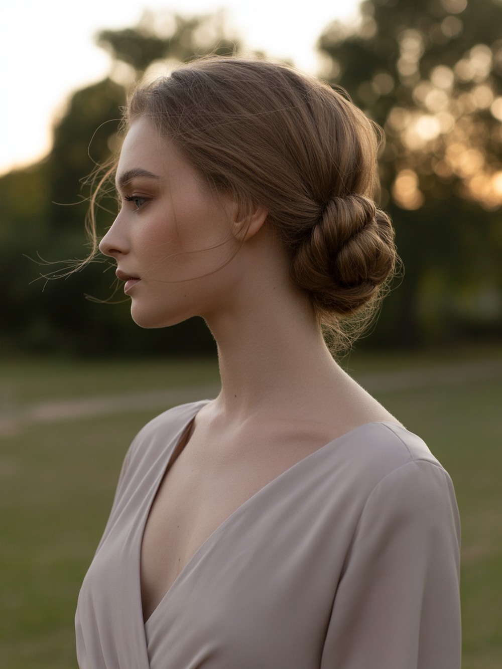 Low Twisted Chignon with Lift