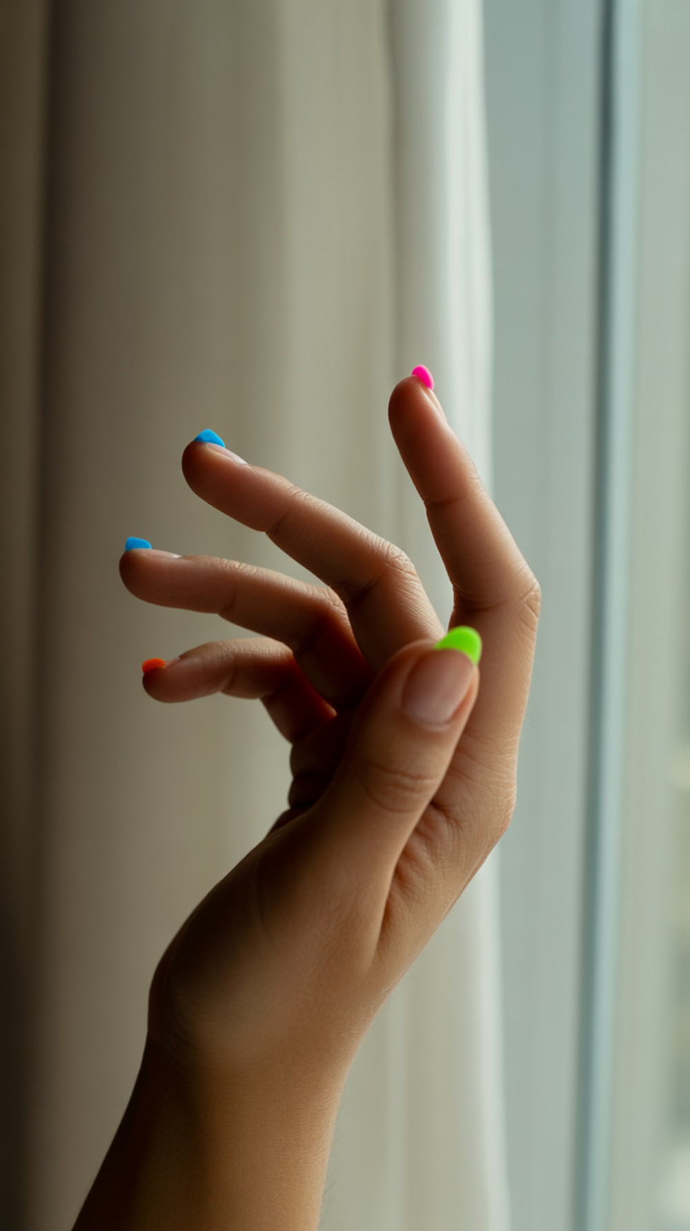 Neon French with Tiny Dot Accents